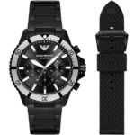 ar80050-emporio-armani-watch-100-meters-men-gift-set-black-dial-stainless-steel-metal-strap-quartz-battery-analog-chronograph-diver-egypt