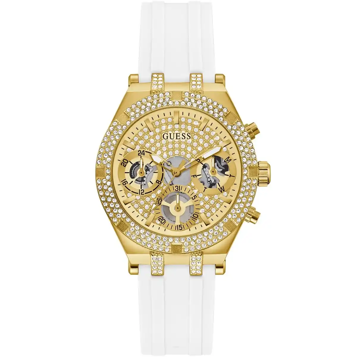 gw0407l2-original-guess-watch-women-crystals-gold-dial-rubber-white-strap-quartz-battery-analog-three-hand-heiress-egypt