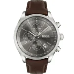 1513476-original-hugo-boss-watch-men-gray-dial-leather-brown-strap-quartz-analog-chronograph-grand-prix-egypt