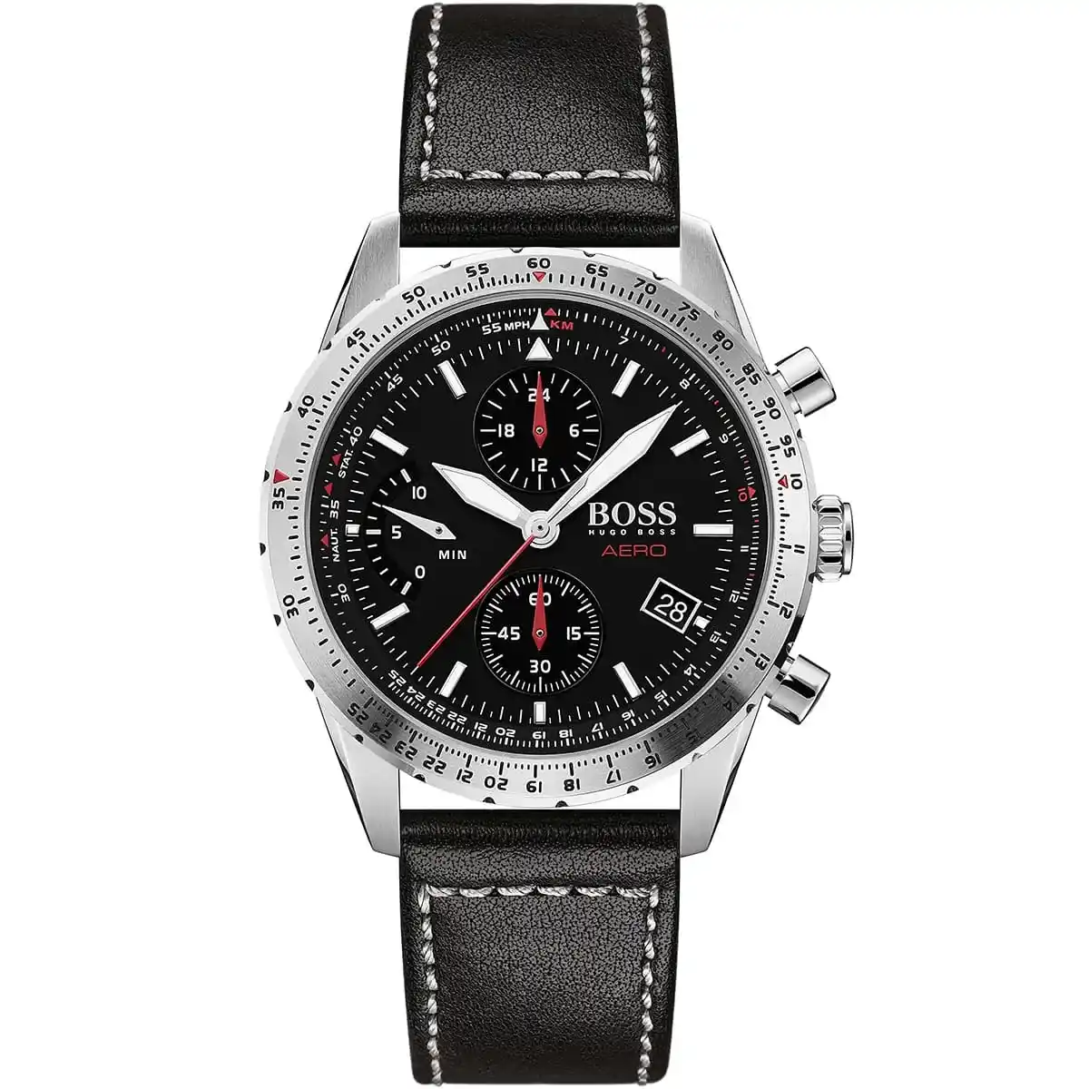 1513770-original-hugo-boss-watch-aero-men-black-dial-leather-strap-quartz-battery-analog-chronograph-egypt