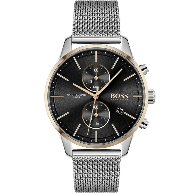 1513805-original-hugo-boss-watch-water-resistant-5bar-men-black-dial-metal-stainless-silver-mesh-strap-quartz-battery-analog-chronograph-associate-egypt
