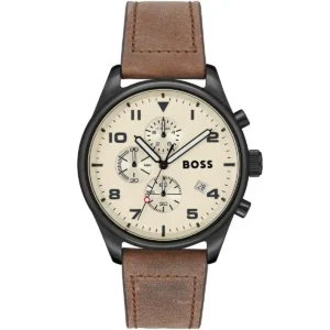 1513990-original-hugo-boss-watch-men-beige-dial-leather-brown-strap-quartz-battery-analog-chronograph-view-egypt