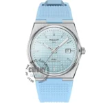 tissot-prx-powermatic80-40mm-waffle-tiffany-dial-baby-blue-color-rubber-stap-swiss-made-machine-for-men-in-egypt