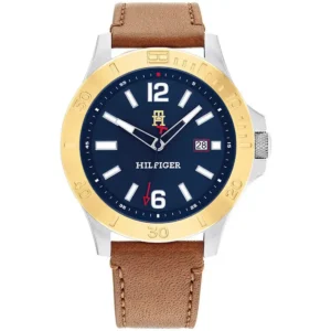 1710529-original-tommy-hilfiger-mwn-watch-blue-dial-brown-leather-strap-egypt