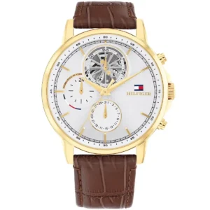 1710631-original-tommy-hifiger-men-watch-silver-dial-brown-leather-strap-egypt