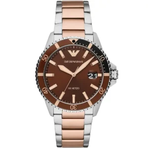 ar11340-original-emporio-armani-watch-100-meters-men-brown-dial-stainless-steel-metal-silver-rose-gold-strap-quartz-battery-analog-diver-egypt