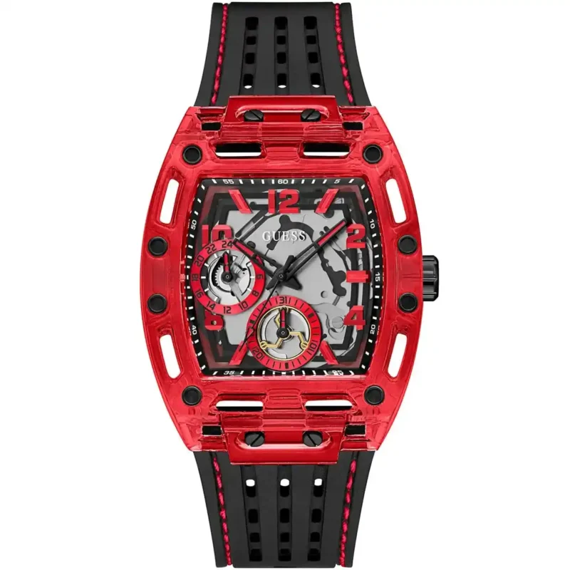 gw0499g4-original-guess-watch-men-square-black-dial-rubber-silver-strap-quartz-battery-analog-phoenix-in-egypt
