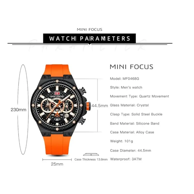 Original Mini Focus Watch For Men MF0468G - Image 6