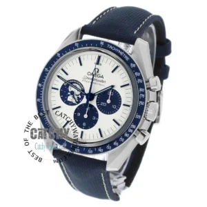 Omega-snoopy-award-50TH-anniversary-men-watch-white-dial-blue-fabric-leather-strap-egypt
