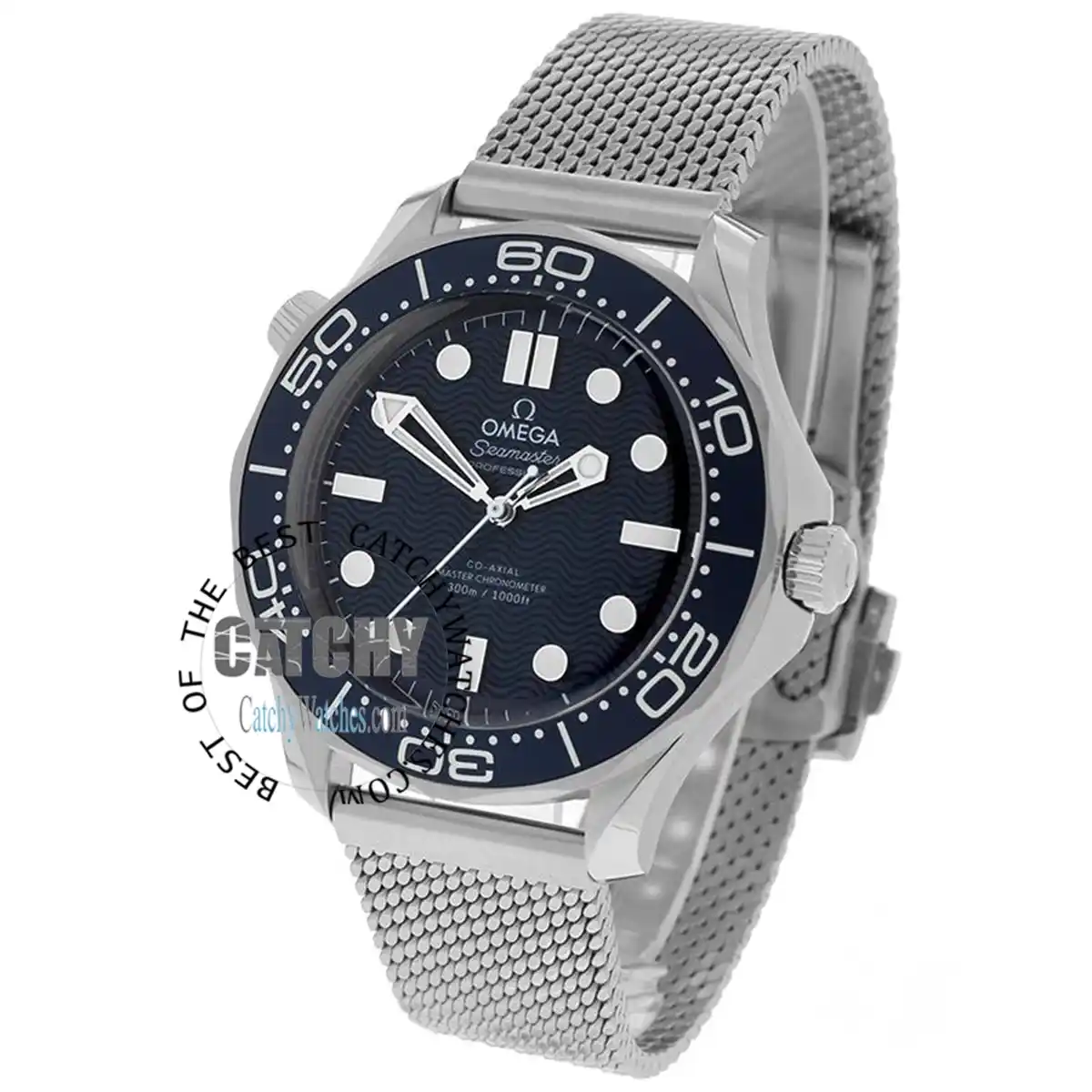 omega-seamaster-diver-co‑axial-automatic-blue-dial-silver-metal-mesh-strap-men-watch-egypt