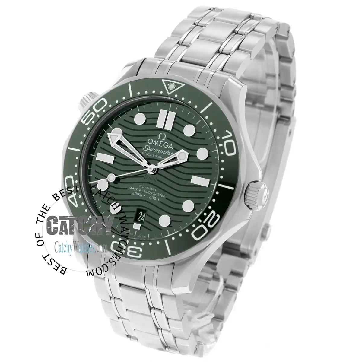 omega-seamaster-diver-co‑axial-automatic-green-dial-silver-metal-strap-men-watch-egypt