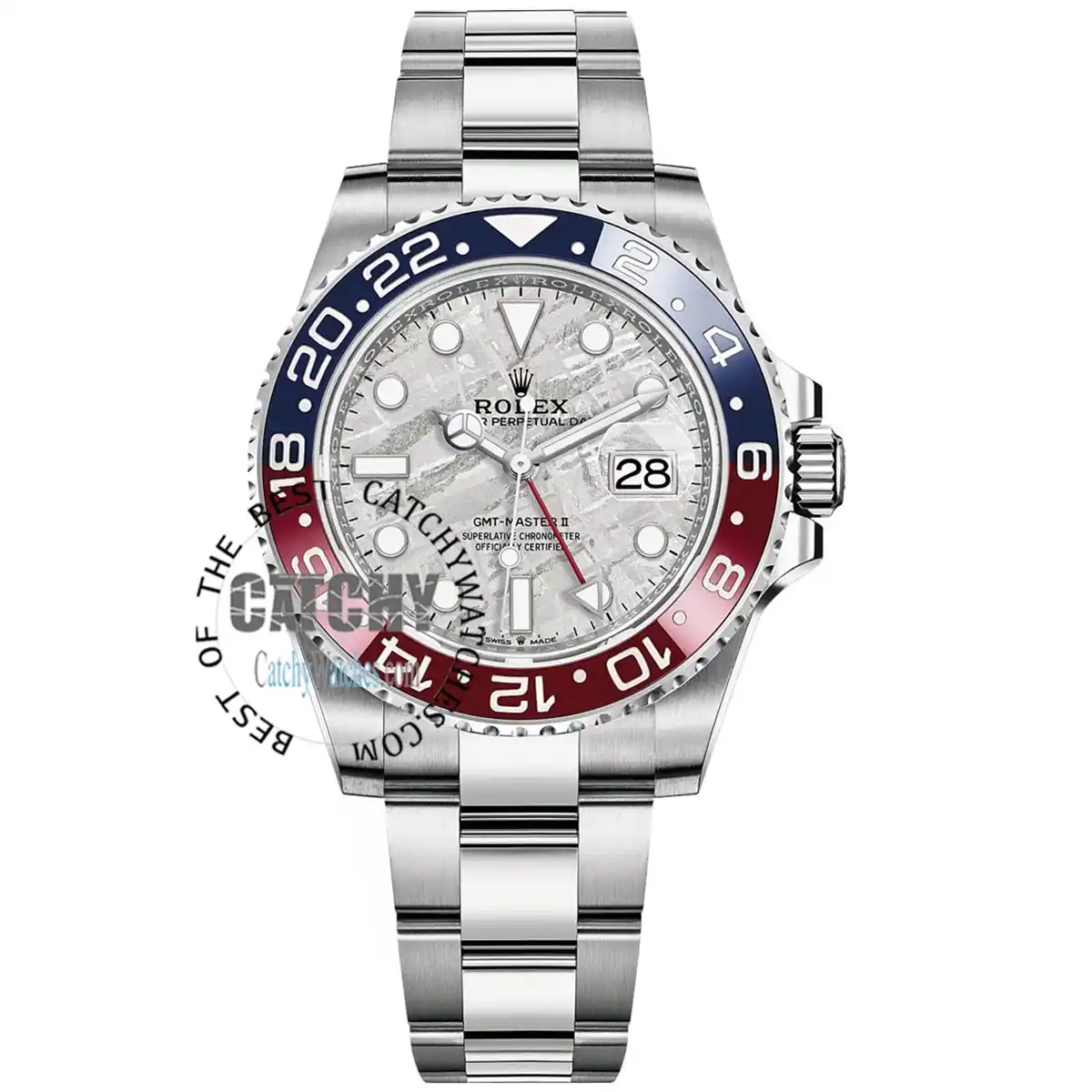 rolex-GMT-master-II-meteorite-gray-dial-silver-metal-strap-pepsi-men-egypt