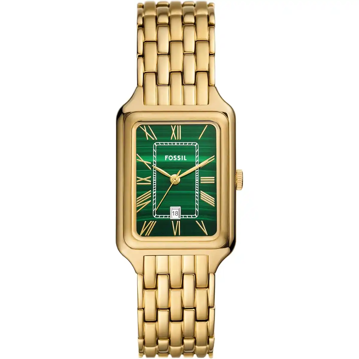 Get original fossil watches es5341 green dial and golden metal strap stainless steel battery japanese machine . the best cheapest price