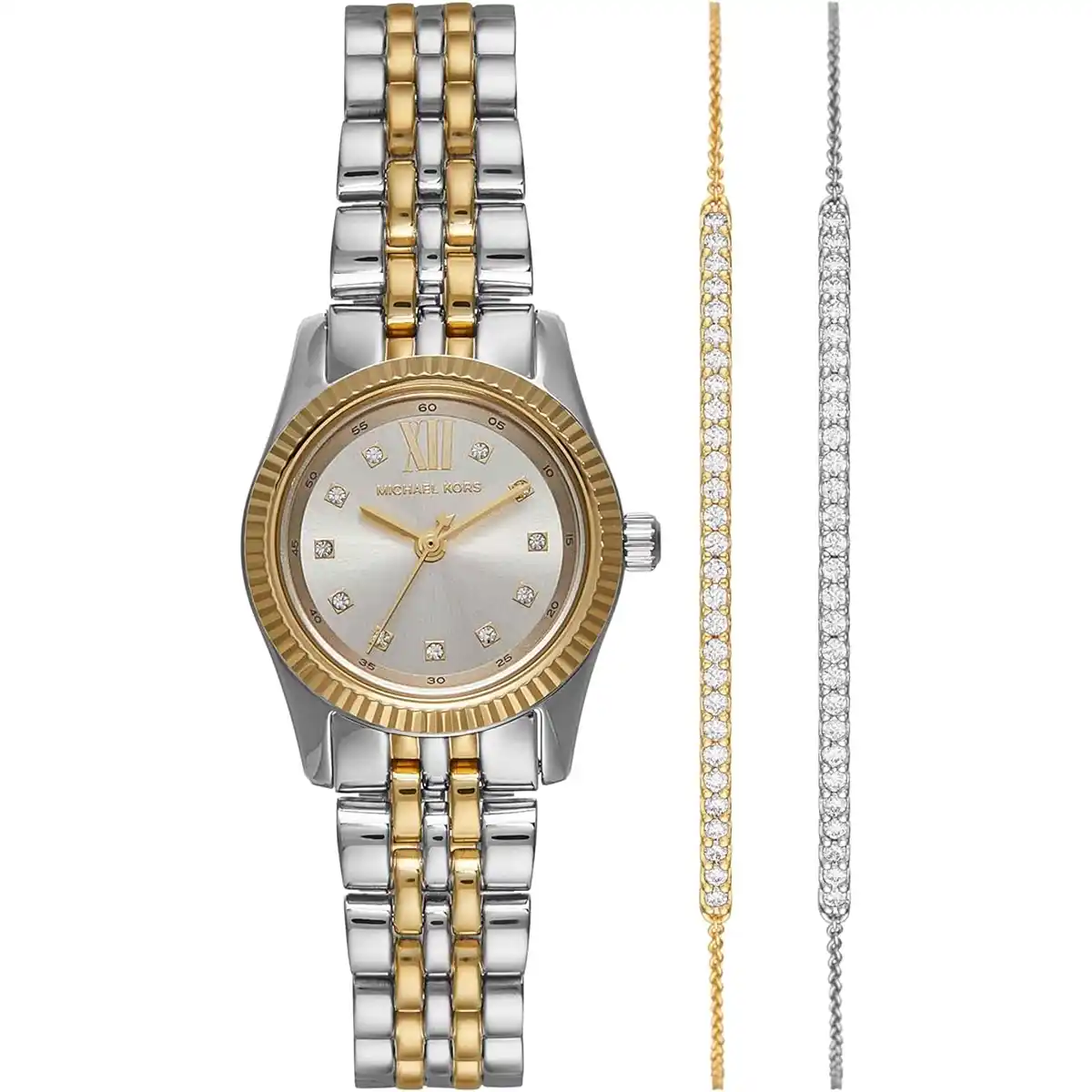 Michael Kors MK4815 original ladies watch with silver dial and half gold metal strap in Egypt