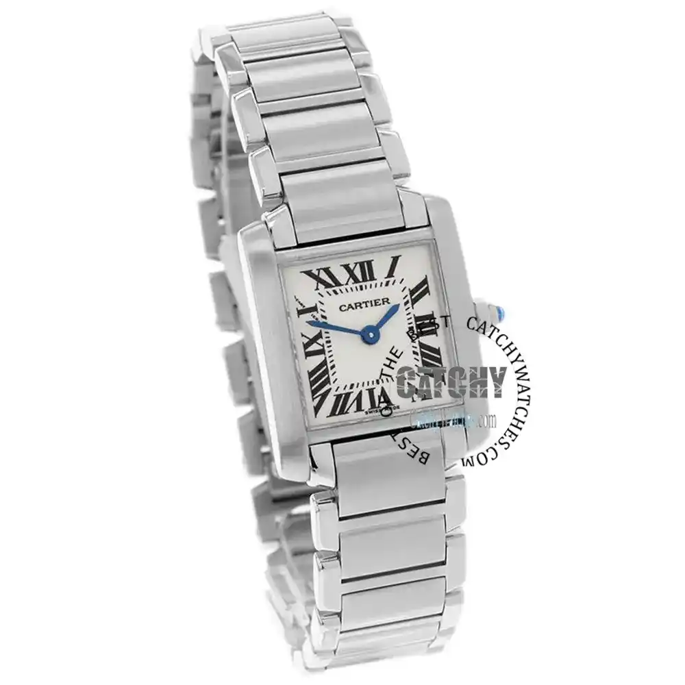 cartier tank fransaise women ladies watch white dial silver metal strap square kapanese egypt 2