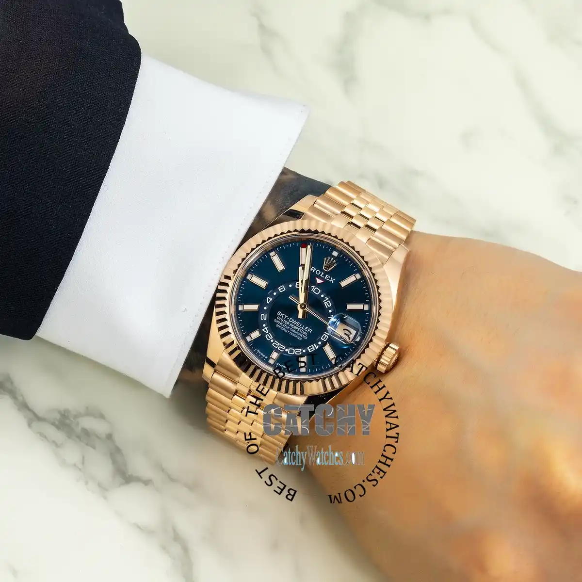 Rolex Sky Dweller Rose Gold Watch For Men - الصورة 5