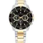 1792095-tommy-hilfiger-watch-dual-time-men-black-dial-metal-stainless-steel-silver-gold-strap-quartz-battery-analog-jordan