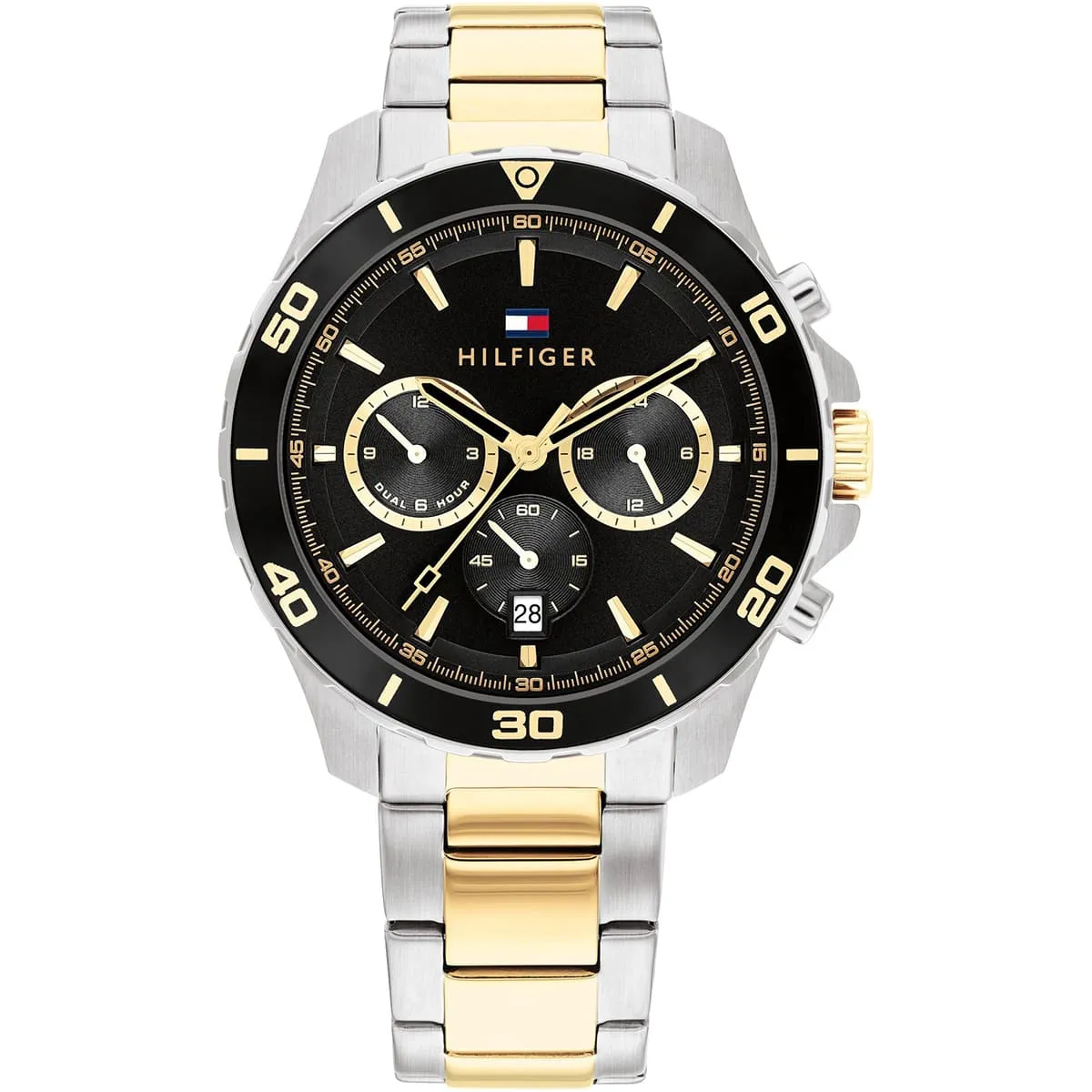 1792095-tommy-hilfiger-watch-dual-time-men-black-dial-metal-stainless-steel-silver-gold-strap-quartz-battery-analog-jordan