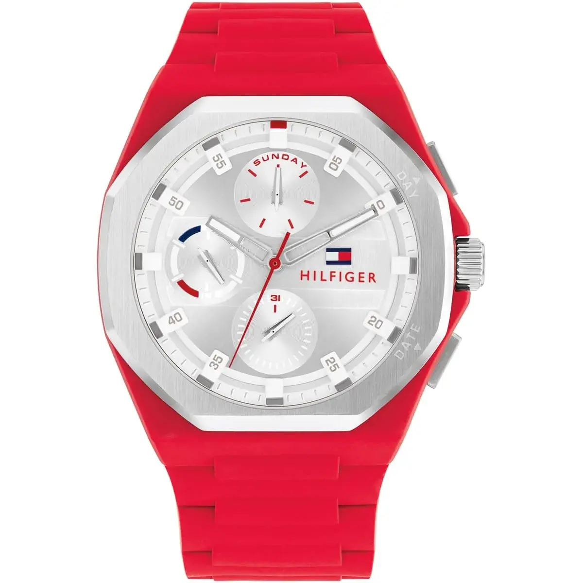 1792123-tommy-hilfiger-watch-men-silver-dial-rubber-red-strap-quartz-analog-neo-egypt