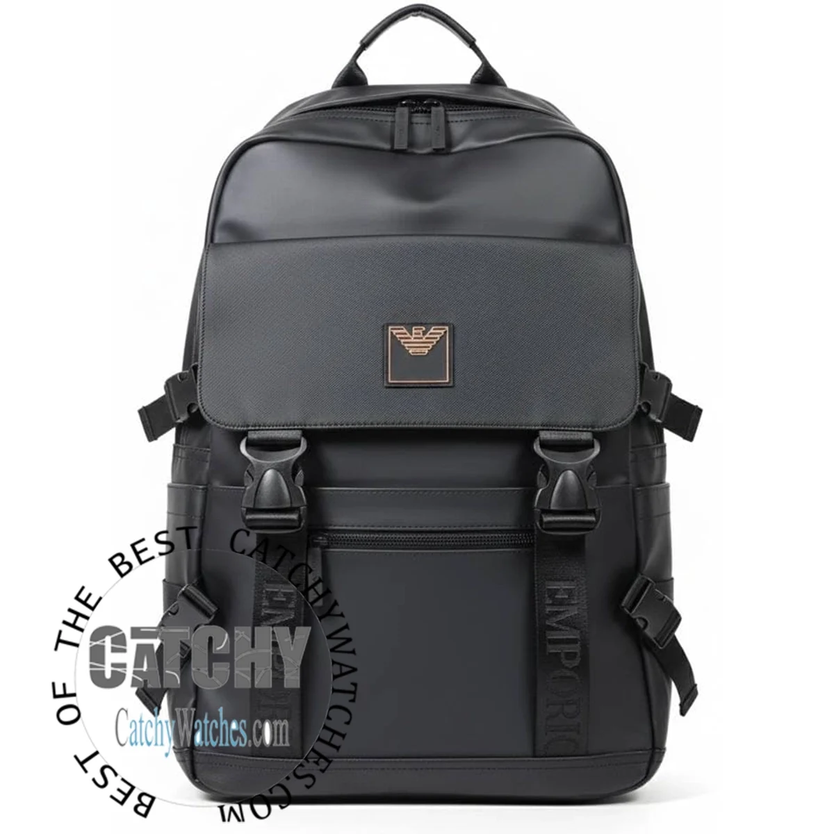 emporio-armani--backPack-bag-lap-top-messenger-men-women-leather-material-full-black-original-yellow-logo-armani-egypt