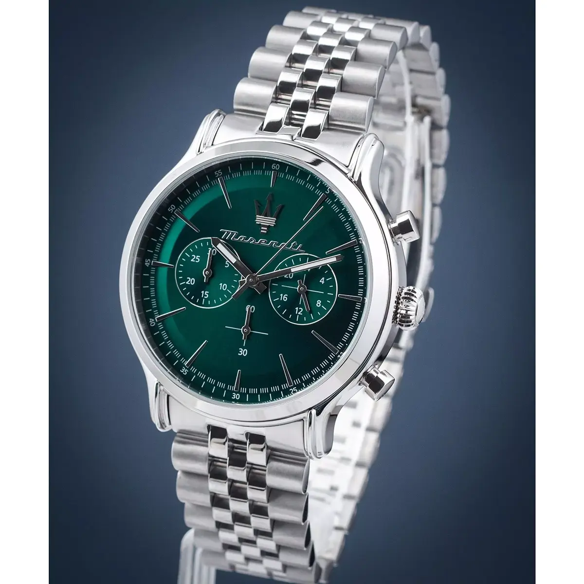 original maserati epoca chronograph r8873618033 watch green dial silver metal strap egypt 2