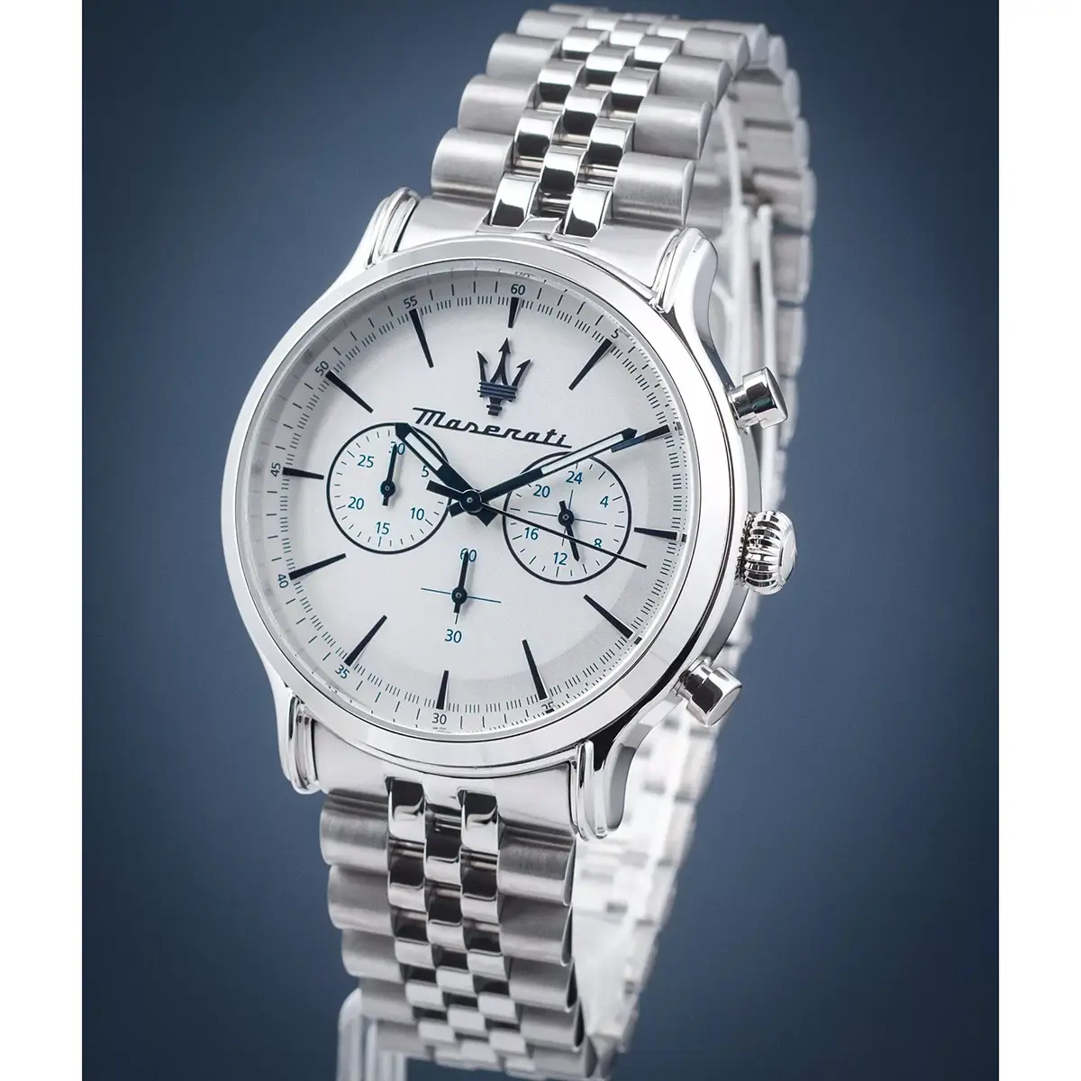 original maserati epoca chronograph r8873618034 watch white dial silver metal strap egypt 2