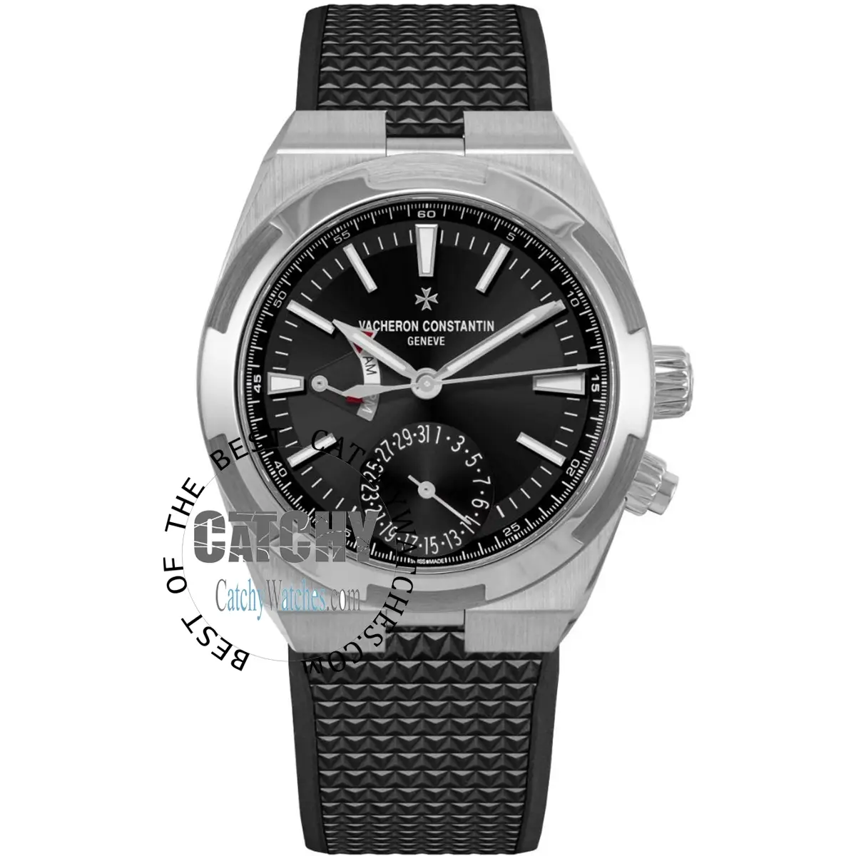 vacheron-constantin-overseas-dual-time-automatic-watch-balck-dial-rubber-strap-silver-case-men
