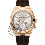 vacheron-constantin-overseas-dual-time-automatic-watch-silver-dial-brown-rubber-strap-rose-gold-case-men