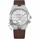 vacheron-constantin-overseas-dual-time-automatic-watch-silver-dial-brown-rubber-strap-silver-case-men