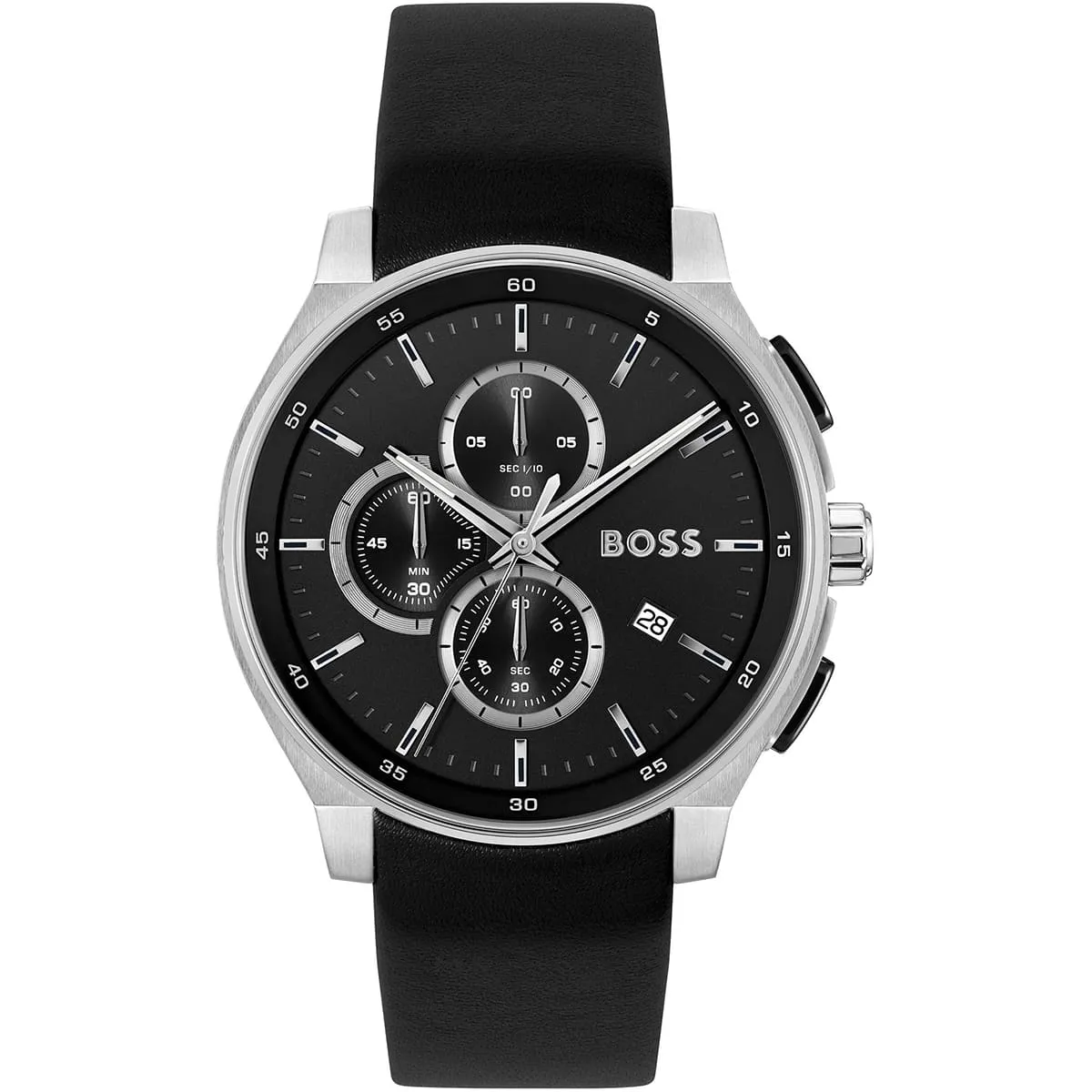 1514188-hugo-boss-watch-men-black-dial-leather-strap-quartz-battery-analog-chronograph-peak