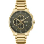 1514190-hugo-boss-watch-men-green-dial-stainless-steel-metal-gold-strap-quartz-battery-analog-chronograph-peak