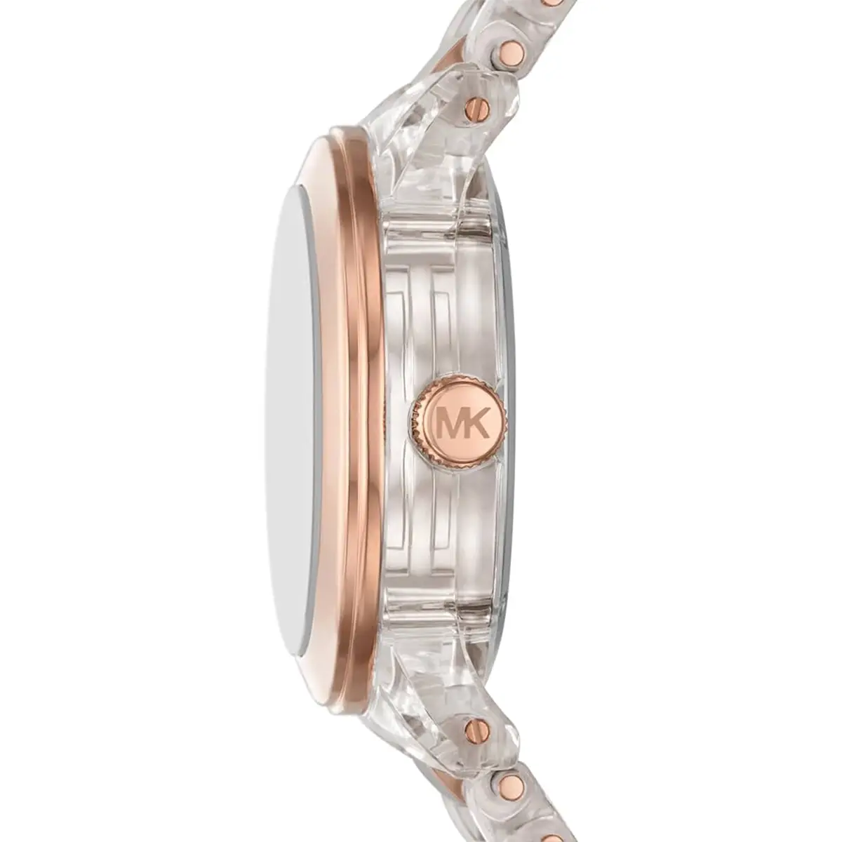 mk7355 original michael kors women watch rose gold dial transparent metal strap runway egypt 2