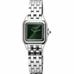 panthere-watch-de-cartier-santos-watch-women-green-dial-silver-metal-strap-japanese-machine-first-copy-original-egypt