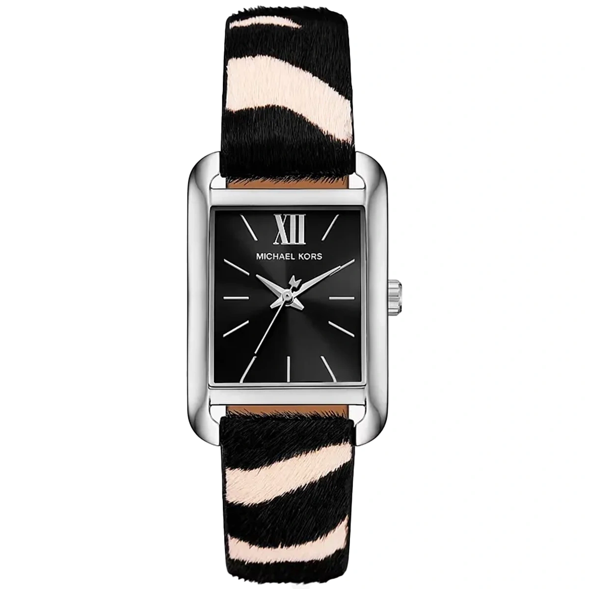 mko1147 -mickael-kors-women-watch-black-dial-zepra-leather-strap-silver-case-original-egypt