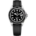226659-0002-rolex-watch-oyster-perpetual-date-yacht-master-superlative-chronometer-officially-certified-men-black-dial-rubber-strap-automatic-analog-sweeping-hands
