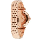 ar11244-emporio-armani-watch-women-crystals-white-dial-stainless-steel-metal-rose-gold-strap-quartz-battery-analog-gianni-t-bar_5 Rose-gold stainless steel wristwatch with a multi-link bracelet, shown from the side to display the round case back and deployment clasp.