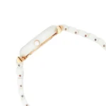 ar1486-emporio-armani-watch-ceramica-women-mother-of-pearl-white-dial-ceramic-strap-quartz-battery-analog-gianni-t-bar_5 Close-up of a white ceramic bracelet with a rose-gold clasp and small circular accents.