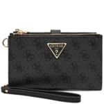 original-guess-logo-black-women-wristlet-wallet-organizer-gold-hardware