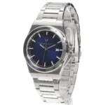 Maserati stainless steel wristwatch with a blue textured dial and date window
