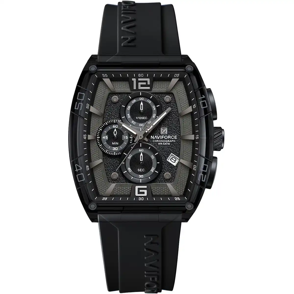 nf6101-b-w-b-naviforce-watch-chronograph-wr-5atm-men-square-black-dial-rubber-strap-quartz-battery-analog-for-dream-original