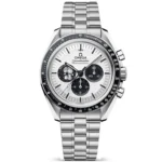 omega-speed-master-silver-snoopy-award-moon-watch-white-dail-black-case-metal-silver-strap
