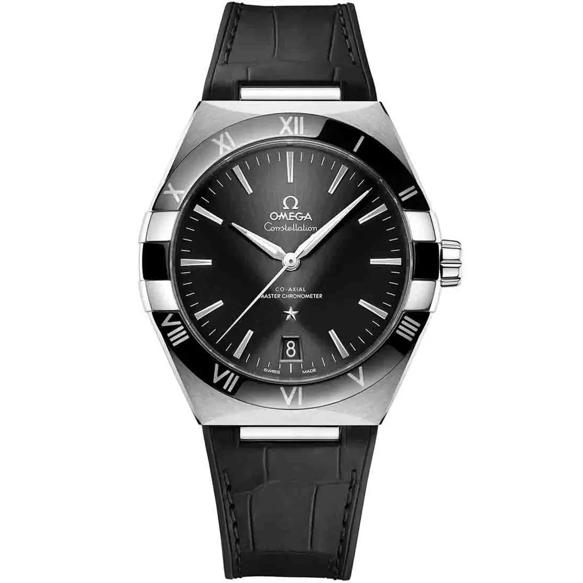 omega-watch-for-men-black-dial-leather-strap