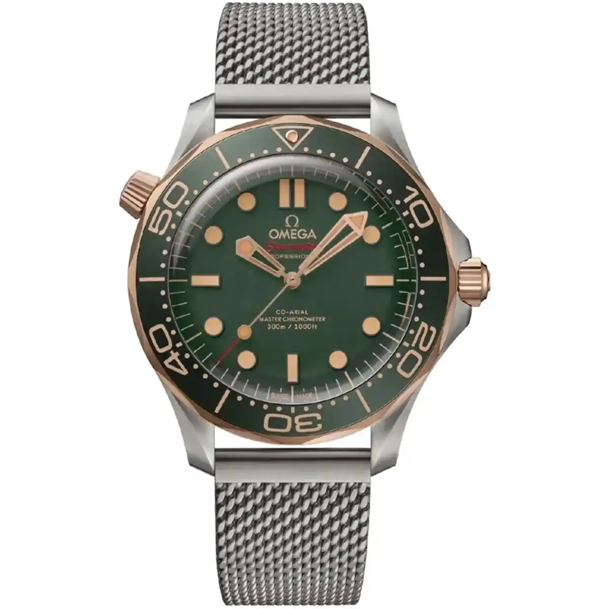 210.90.42.20.10.001-omega-seamaster-watch-green-dial-silver-mesh-strap-mesh-automatic