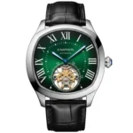 cartier-de-drive-watch-automatic-japanese-machine-green-black-dial-leather-strap-mirror-original-egypt