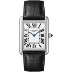 cartier-men-rectangular-silver-black-leather-watch